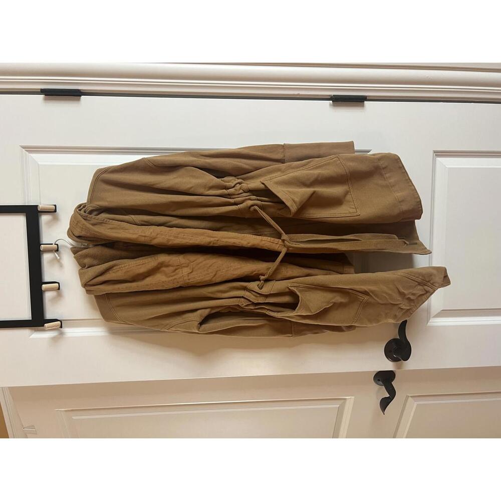 Free People Women's Brown Hooded Jacket with Drawstring Waist